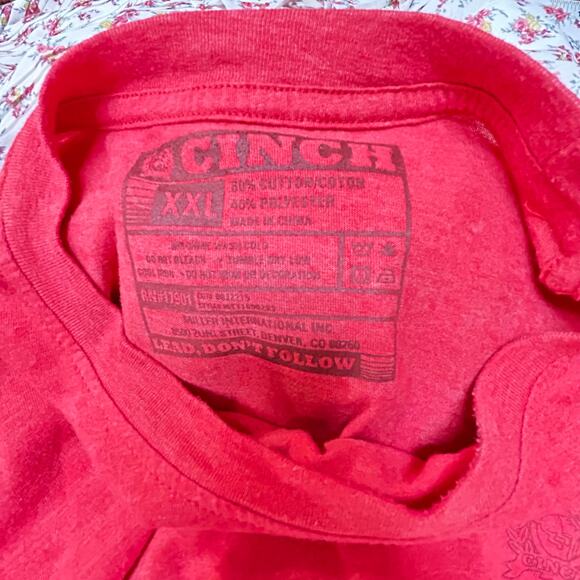 CINCH USA American Flag Red Graphic Llgo Tee Western Rodeo Men’s XXL - Picture 7 of 7